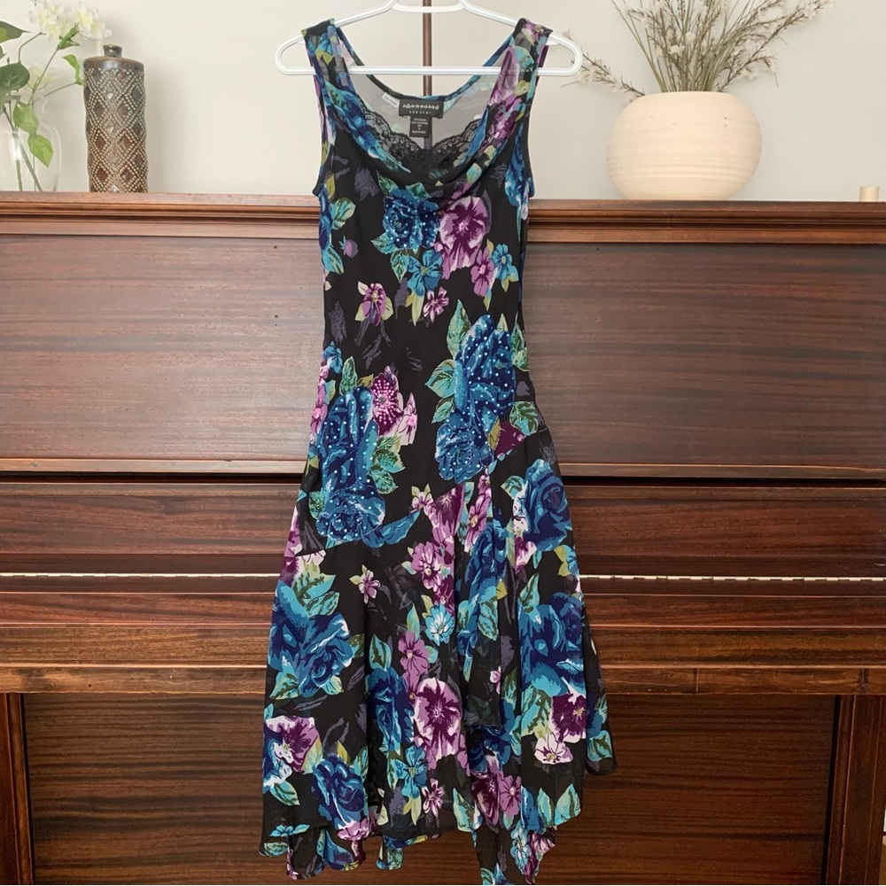 Connected Apparel Floral Slip Dress, Size Small